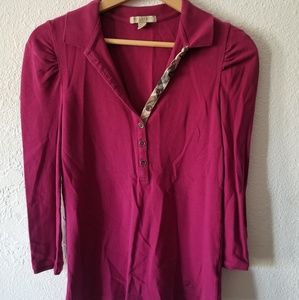 Magenta Burberry collar shirt, womens